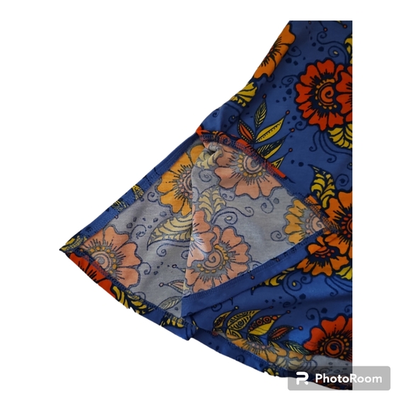 Lularoe Perfect T, blue, orange, light green, small - Picture 3 of 7